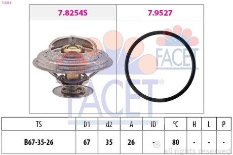 Термостат Bmw 3 320 i (93-99) (7.8254) facet 78254