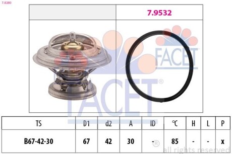 Термостат MB Vario 512 d (667.321, 667.322, 667.323) (96-10) (7.8280) facet 78280