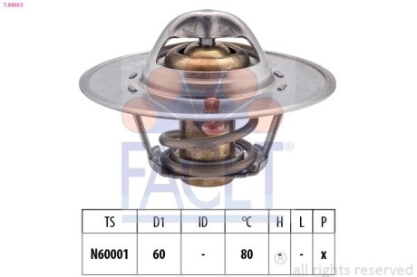 Термостат Skoda Felicia i 1.3 (94-98) (7.8465S) facet 78465S