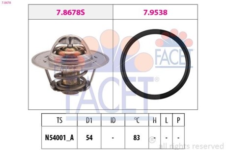 Термостат Skoda Roomster 1.4 (06-15) (7.8678) facet 78678