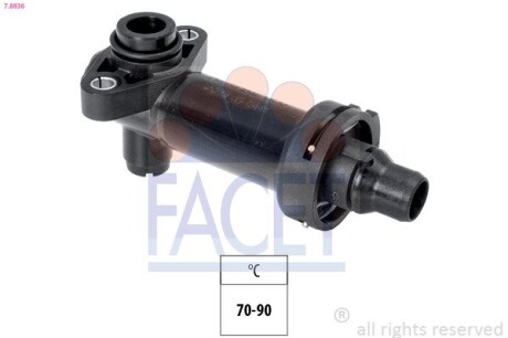 Термостат BMW 3(E46)/(E39) 2.0-3.9 d 98-05 (70C) (7.8836) facet 78836