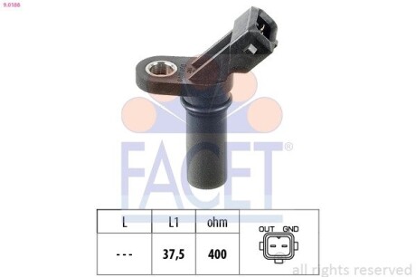 Датчик оборотов коленвала Ford Transit 2.0-2.3 i (94-) (9.0188) facet 90188