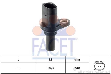 Датчик оборотов коленвала Skoda Octavia/VW Bora/Golf IV 1.6-2.3 (96-) (9.0221) facet 90221