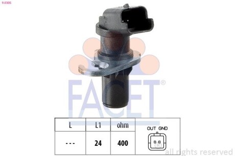 Датчик обертів коленвала Citroen Berlingo / Peugeot Partner 1.6 i (00-) (9.0305) facet 90305