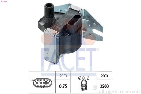 Катушка зажигания Fiat/Alfa/Lancia facet 96008