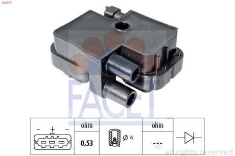 Котушка запалення MB Vito(639) 03- (9.6317) facet 96317