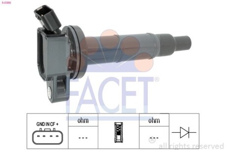 Катушка зажигания Camry/Rav 4 2.0-2.4 00-13 (9.6366) facet 96366