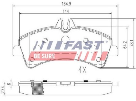 Колодки Тормозные Mercedes Sprinter 06>906 Зад Без Датчика 906 fast ft29023