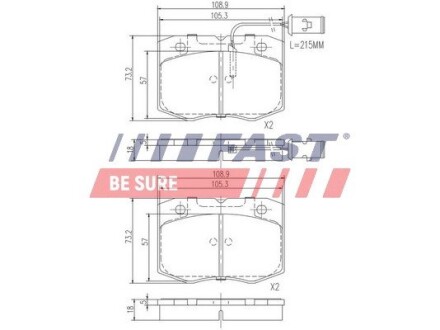 Колодки Тормозные IVECO Daily 90- перед 2-Датчики 45-49.12 89-5/96 fast ft29079