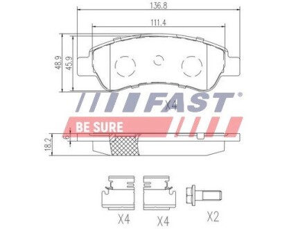 Колодки тормозные fast ft29131