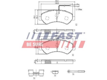 Колодки Тормозные FIAT Ducato 06- Перед 2-Датчики 17Q Heavy 11- Spring 74Mm fast ft29158