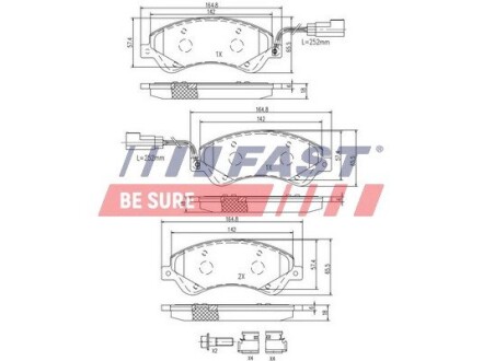 Колодки Гальмівні FORD Transit 06- перед 2-Датчики 280/300 fast ft29521