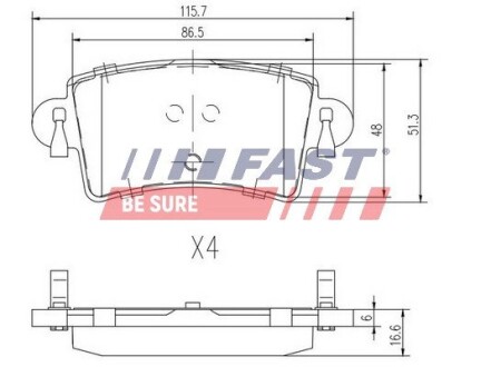 КОЛОДКИ ГАЛЬМІВНІ fast ft29541