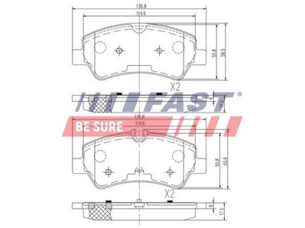 Колодки Тормозные FORD Transit 13- зад Без Датчика fast ft29545