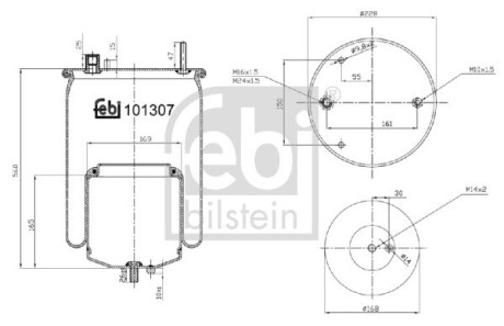 Пневмоподушка febi bilstein 101307 (фото 1)