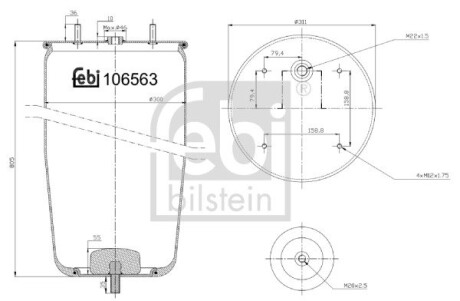 Подушка амортизуюча febi bilstein 106563 (фото 1)