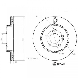 Гальмівний диск febi bilstein 107224