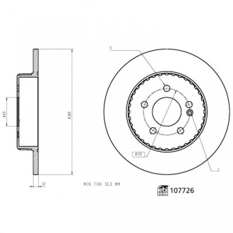 Гальмівний диск febi bilstein 107726