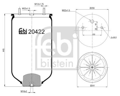 Пневморесора підвіски febi bilstein 20422