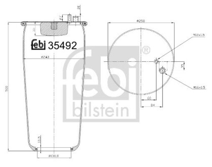 Пневмоподушка підвіски без поршня febi bilstein 35492