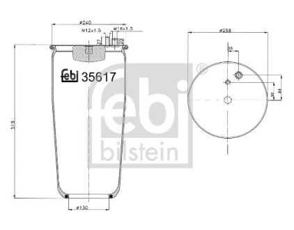 Пневморесора підвіски febi bilstein 35617