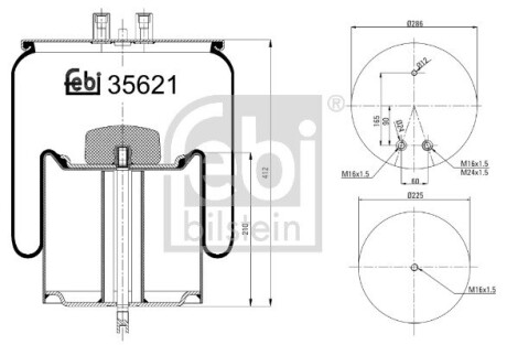 Пневмоподушка febi bilstein 35621