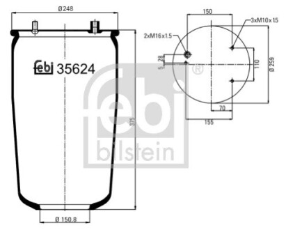 Пневморесора підвіски febi bilstein 35624