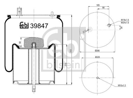 Пневмоподушка febi bilstein 39847