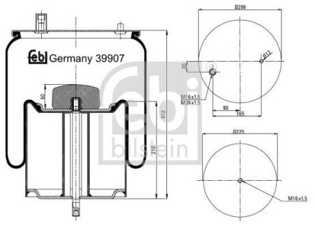 Пневмоподушка febi bilstein 39907