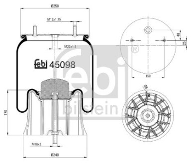 Подушка амортизуюча febi bilstein 45098