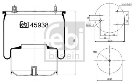 Подушка амортизуюча febi bilstein 45938