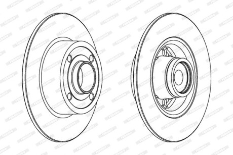 Гальмівний диск з підшипником ferodo ddf15711