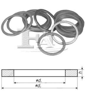 Прокладка пробки зливної масляного піддону Audi/Fiat/Mazda/Opel/Renault (14x21x1.5) (к-кт 10шт) fischer Automotive One (FA1) 232.150.010