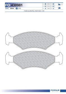 Колодки гальмівні дискові fomar fo 430981
