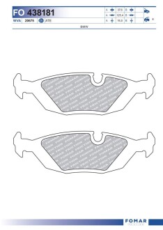 Колодки тормозные дисковые fomar fo 438181