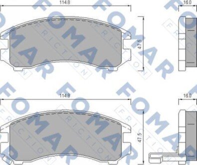 Колодки гальмівні дискові fomar fo 443681