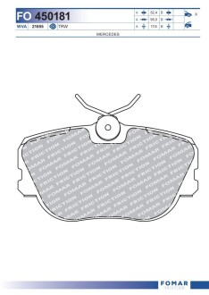 Колодки тормозные дисковые fomar fo 450181