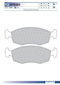 Колодки гальмівні дискові fomar fo 478981