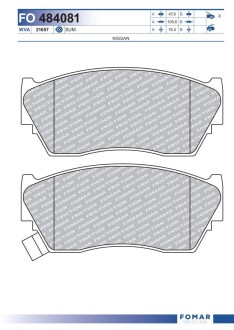 Колодки гальмівні дискові fomar fo 484081