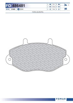 Колодки гальмівні дискові fomar fo 486481