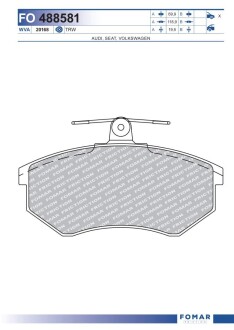 Колодки тормозные дисковые fomar fo 488581