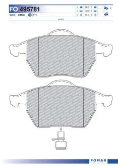Колодки гальмівні дискові fomar fo 495781