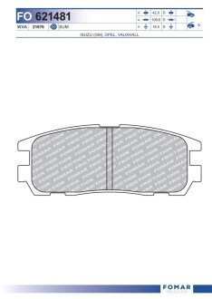 Колодки гальмівні дискові fomar fo 621481