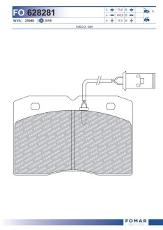 Колодки тормозные дисковые fomar fo 628281