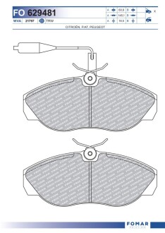 Колодки тормозные дисковые fomar fo 629481