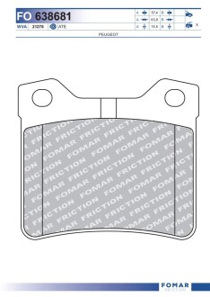 Колодки гальмівні дискові fomar fo 638681