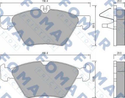 Колодки гальмівні дискові fomar fo 639081