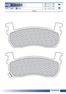 Колодки тормозные дисковые fomar fo 656081