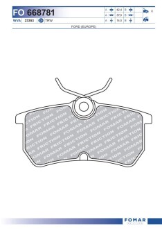 Колодки гальмівні дискові fomar fo 668781