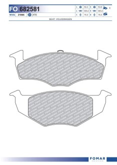 Колодки гальмівні дискові fomar fo 682581